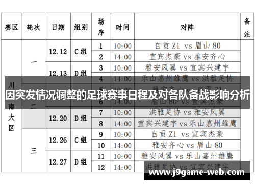 因突发情况调整的足球赛事日程及对各队备战影响分析