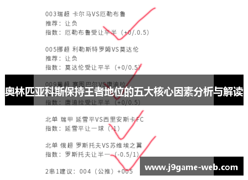 奥林匹亚科斯保持王者地位的五大核心因素分析与解读