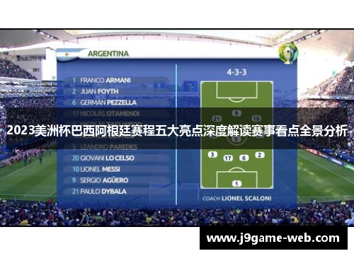 2023美洲杯巴西阿根廷赛程五大亮点深度解读赛事看点全景分析